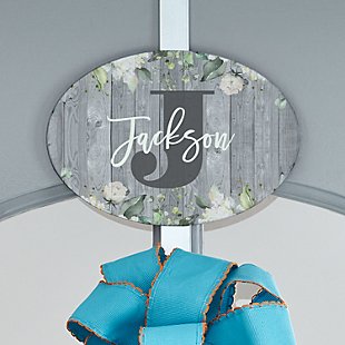 Barnwood Floral Name Wreath Holder with Plaque
