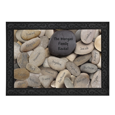 Family Rocks Doormat with Holder - 24x36