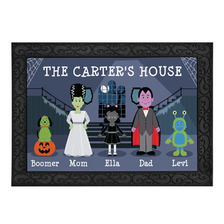 Spooky Family Doormat with Holder-24x36
