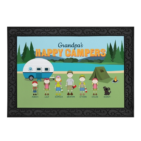 Happy Campers Doormat 24x36 w/ Holder-2-12 Campers