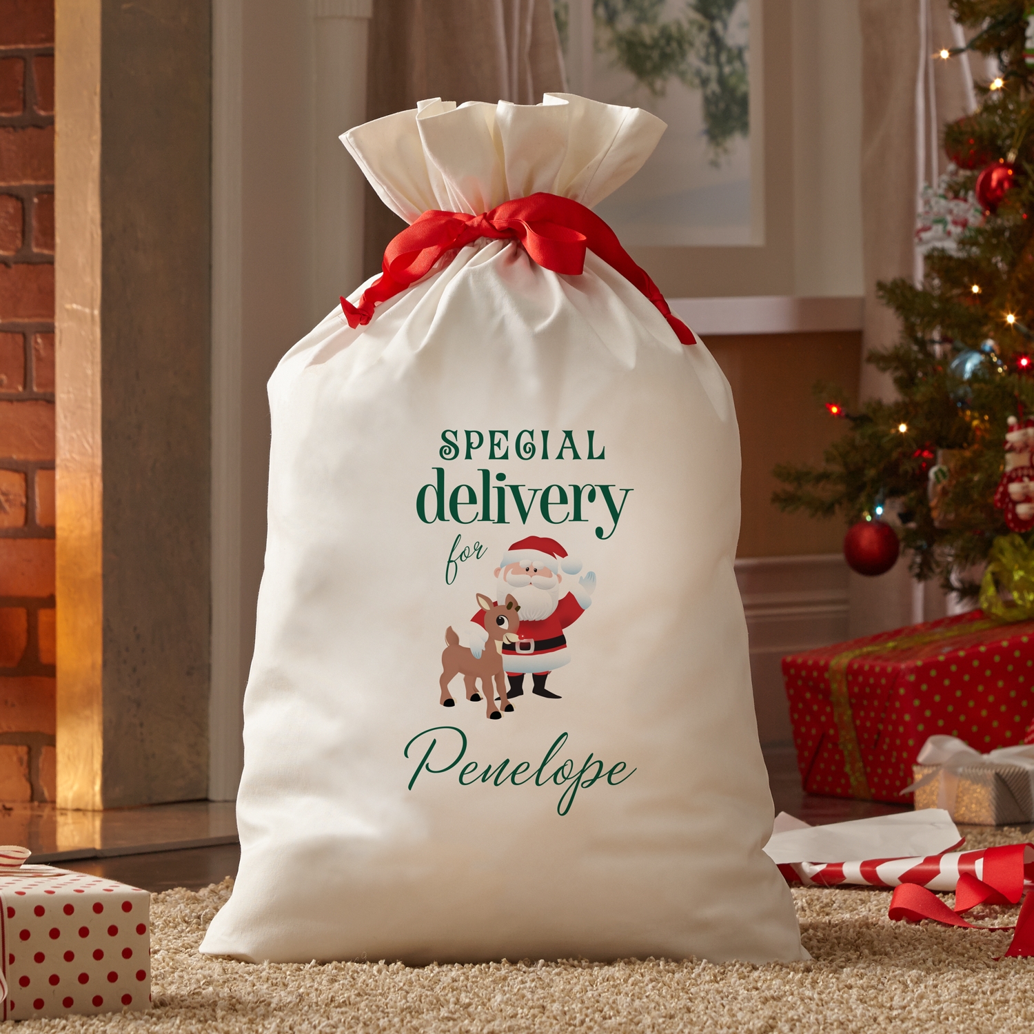 Rudolph® & Santa Special Delivery Oversized Gift Bag