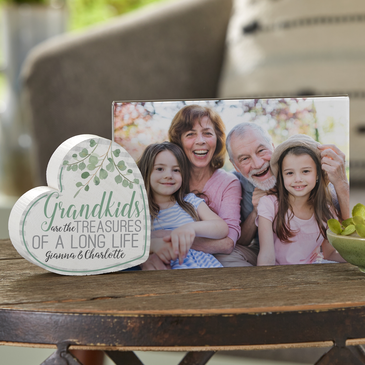 Grandkids Are Treasures Heart Frame