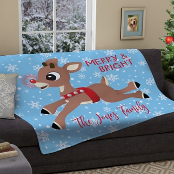Rudolph® Snowflake Plush Blanket