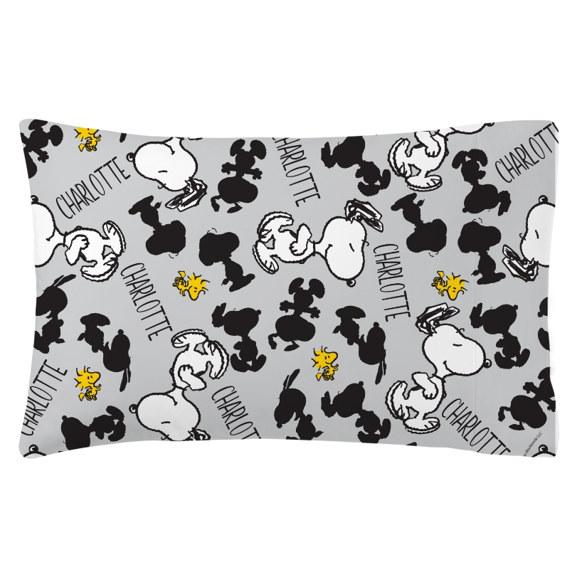 PEANUTS All Over Snoopy Pillowcase Grey at Gifts