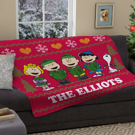 PEANUTS® Christmas Sweater Plush Blanket