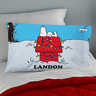 PEANUTS® Doghouse in Lights Pillowcase