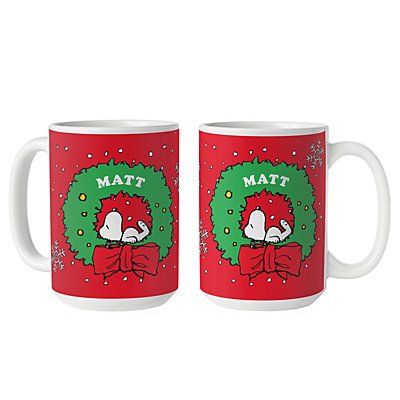 PEANUTS® Snoopy™ Holiday Wreath Mug-15oz