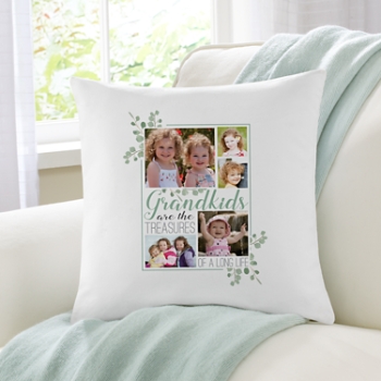 Grandkids Are Treasures Photo Throw Pillow