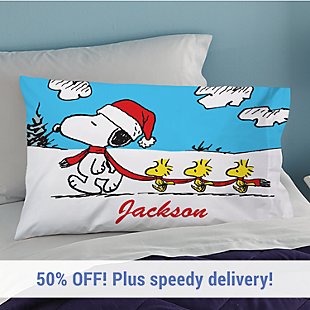 PEANUTS® Winter Fun Snoopy™ & Woodstock Pillowcase