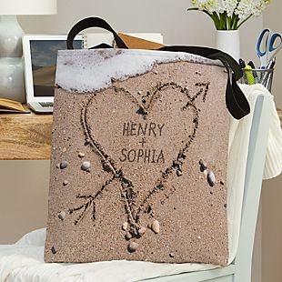 Heart in Sand Wedding Tote