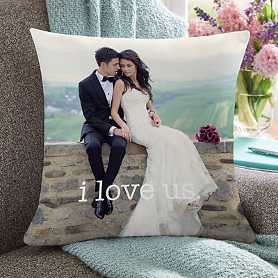 I Love Us Wedding Photo Cushion