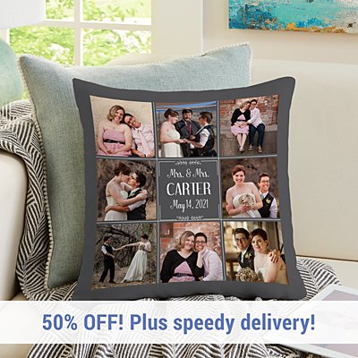 Our Best Day Ever Wedding Photo Cushion