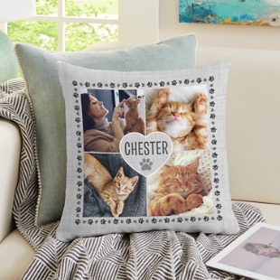 Pawprints on My Heart Pet Photo Pillow