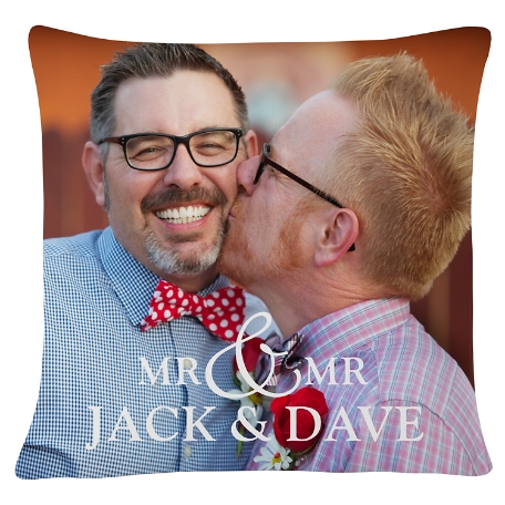 You & Me Wedding Photo Pillow - Mr. & Mr.