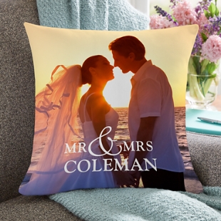 You & Me Wedding Photo Cushion