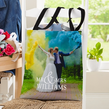 You & Me Wedding Photo Tote Bag