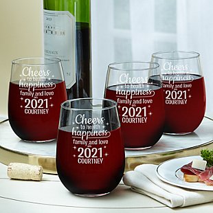 Cheers to a New Year Stemless Wine Glass