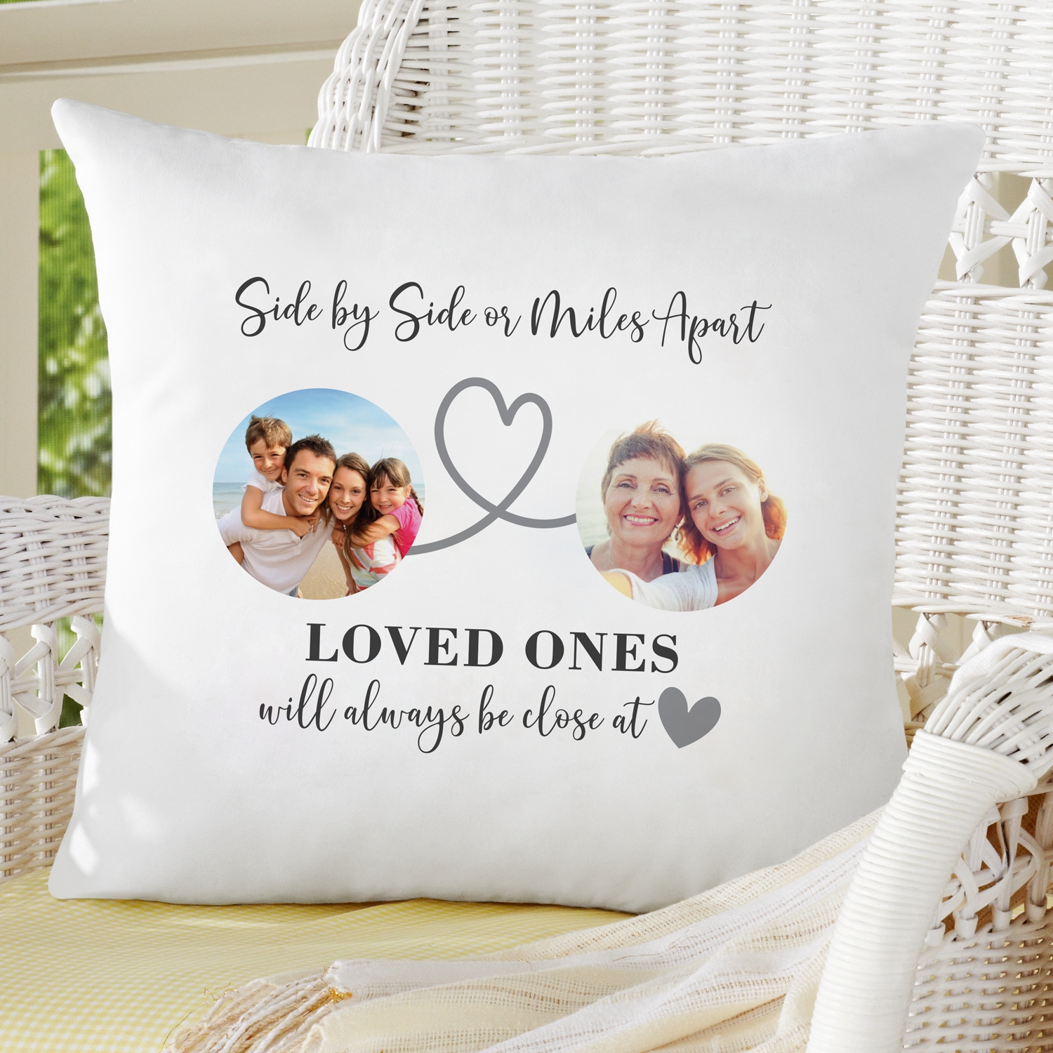 Miles Apart Photo Throw Pillow