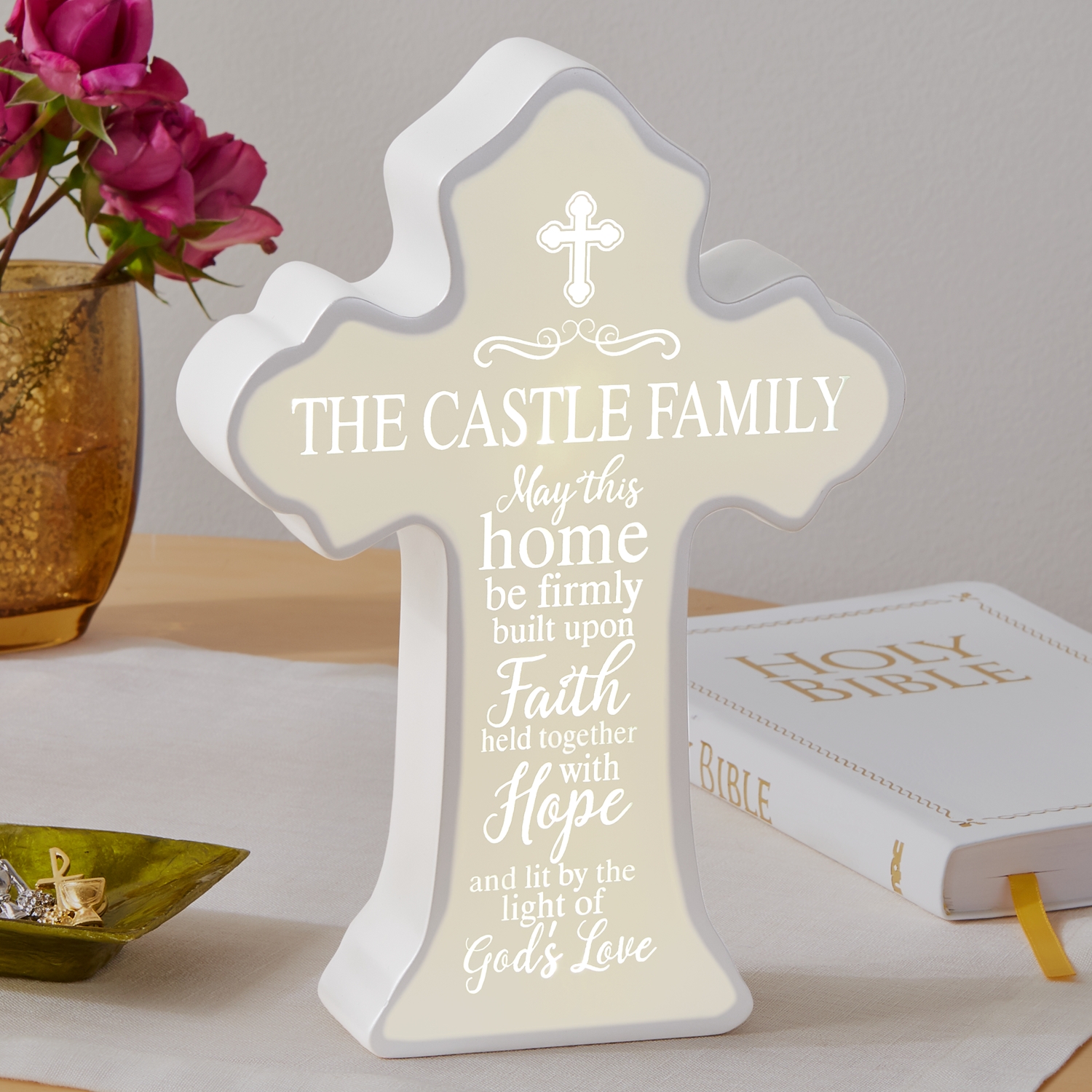 Family of Devotion Personalized Illuminated Cross