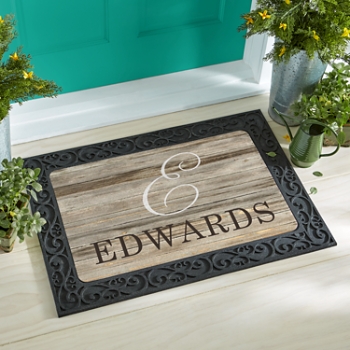 Script Initial Rustic Doormat