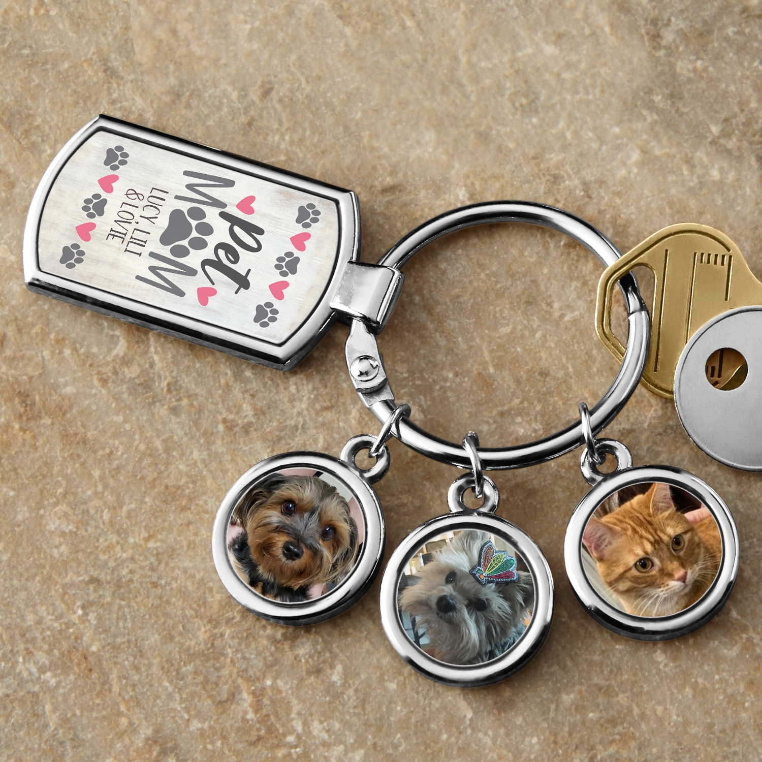 Pet Mom Photo Keychain