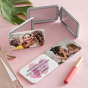 Photo with Message Purse Mirror