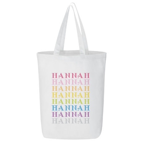 Rainbow Name Tote Bag - Pastel