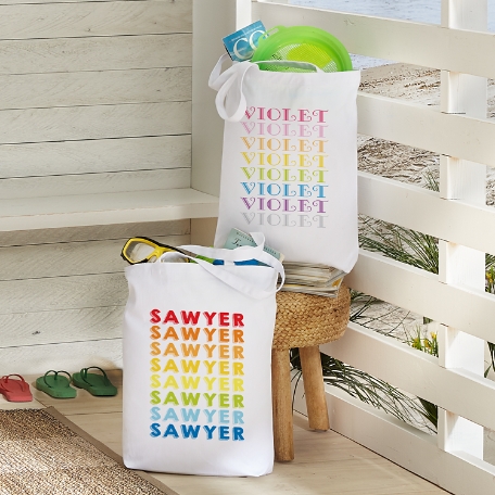 Rainbow Name Tote Bag