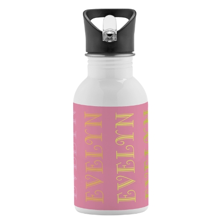 Rainbow Name Waterbottle - Pink Background