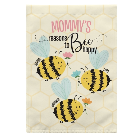 Reasons to Bee Happy Garden Flag