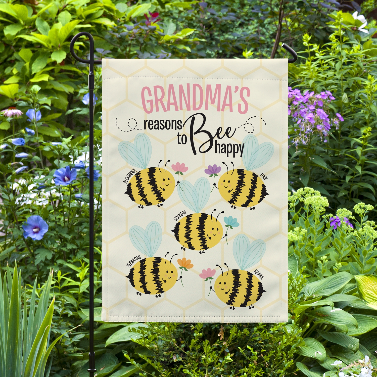 Download Reasons To Bee Happy Garden Flag Personal Creations