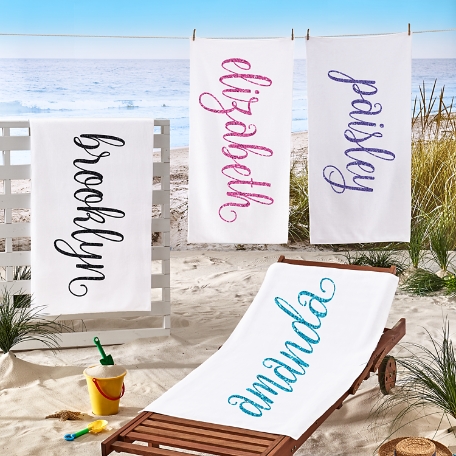 She Sparkles Beach Towel