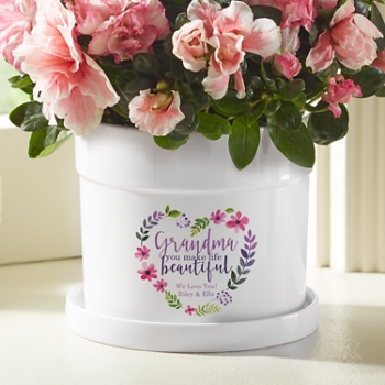 You Make Life Beautiful Planter with Tray