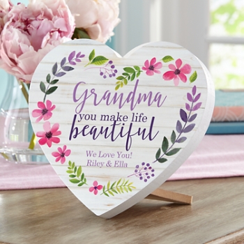 You Make Life Beautiful Wood Heart