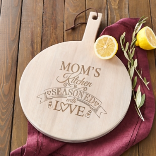 Seasoned with Love Round Wood Server