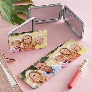Picture-Perfect Two Sided Photo Purse Mirror