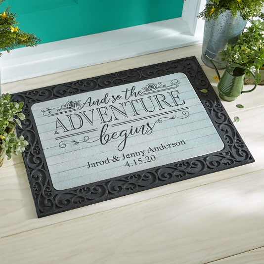 Adventure Begins Doormat Personal Creations