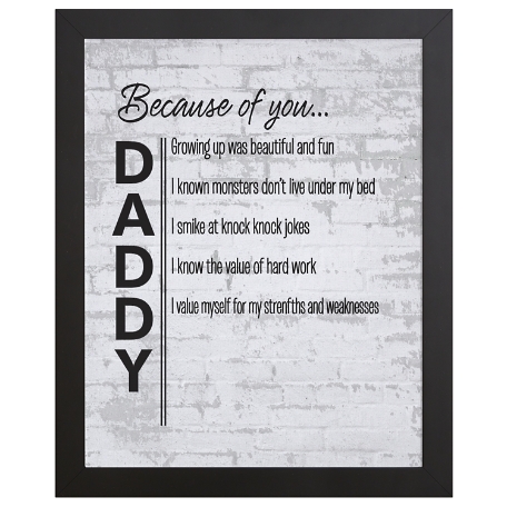 Because Of You Wall Art - Framed - 11X14