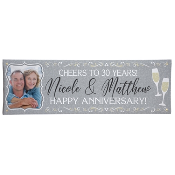 Celebration Photo Banner- Gray - 6ft