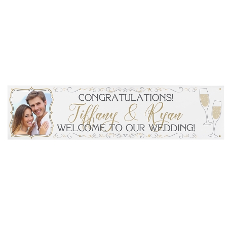 Celebration Photo Banner- White - 8ft
