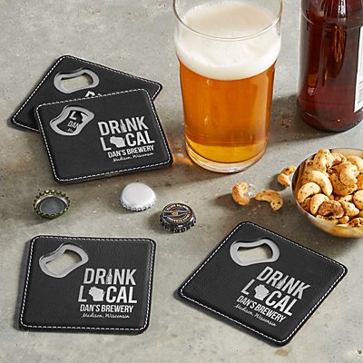 Drink Local Bottle Opening Coasters