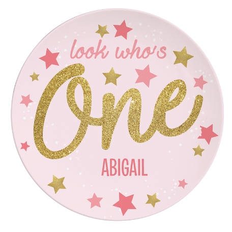 First Birthday Tableware -Pink Plate