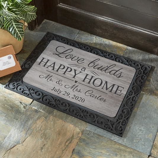 Love Builds a Happy Home Doormat Personal Creations
