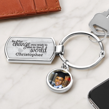 Change The World Photo Keychain