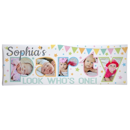 Photo Party Birthday Banner - 6ft - Pastel