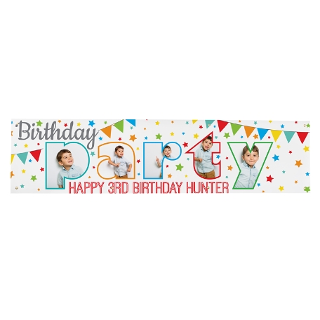 Photo Party Birthday Banner - 8ft - Primary
