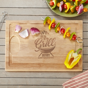 Up In My Grill Maple Wooden Chopping Board