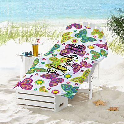 Colorful Butterflies Beach Towel