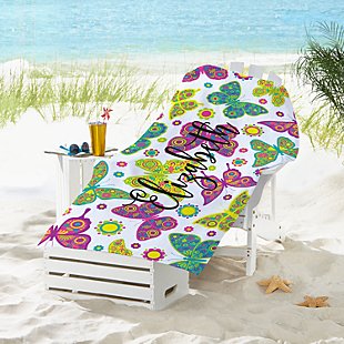 Colorful Butterflies Beach Towel
