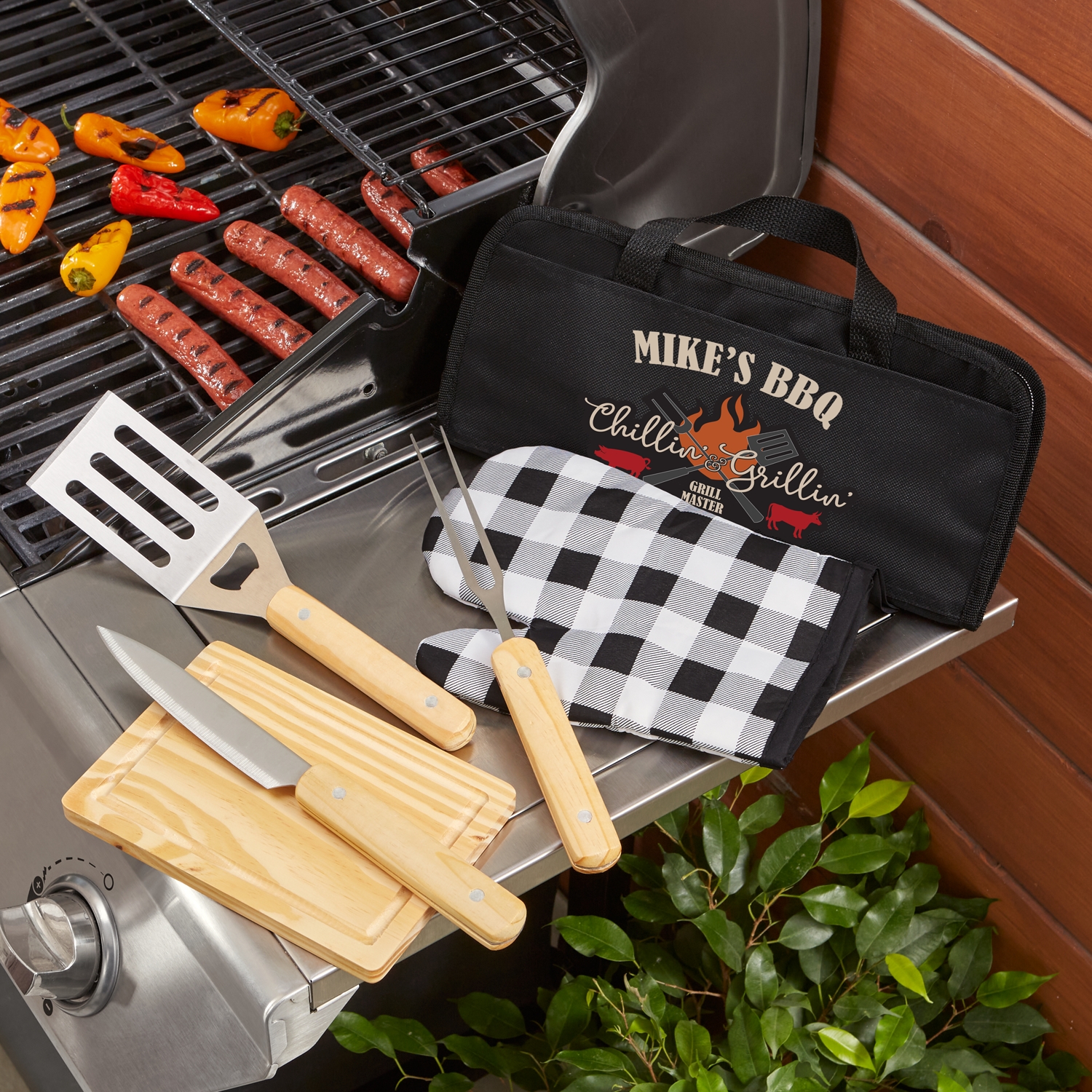 The Grill Master BBQ Set  Custom 5-Piece Grilling Gift for